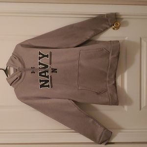 Under Armour "Navy" Hooded Pullover Sweatshirt...XL....Gray